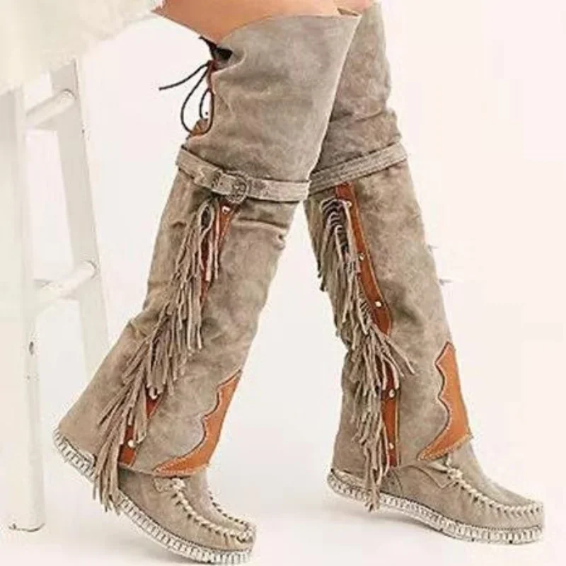 Ethnic Fashion - Fashion Bohemia Knee-length Women Boots Ethnic