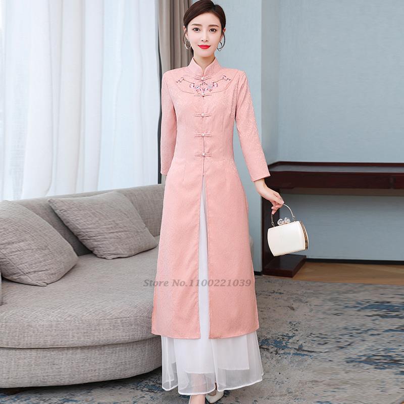 Ao Dai Vietnam Dress - 2026 vietnam aodai improved cheongsam retro