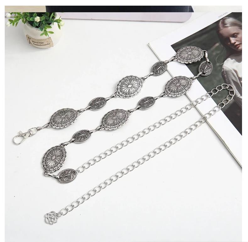 Ethnic Wear Fashion Designer - Designer High-End Silver Metal Chain Waist