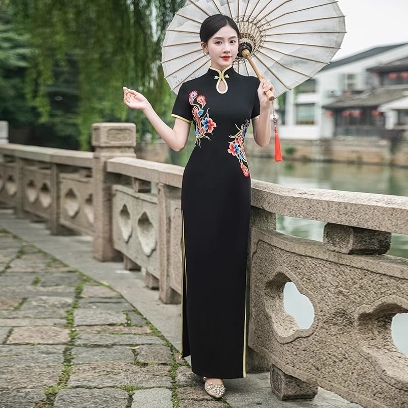 Ao Dai Vietnam Dress - Women Traditional Vietnam Aodai Cheongsam Oriental