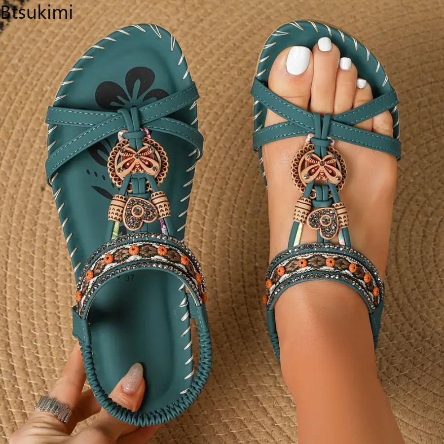 Ethnic Fashion - Women Bohemian Sandals Outdoor Beach Dress