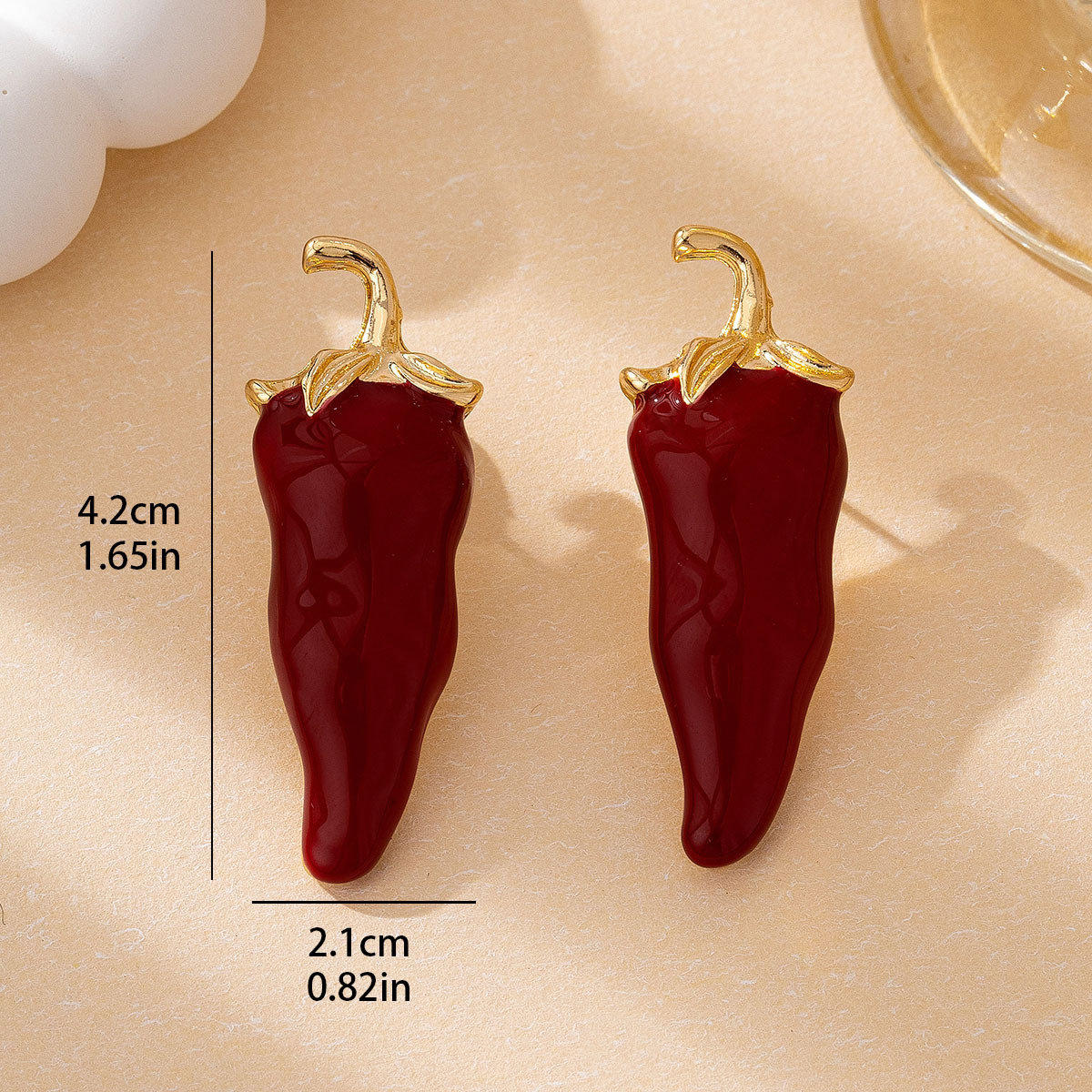Ethnic Chic Fashion - Quirky Chili Stud Earrings Women Retro