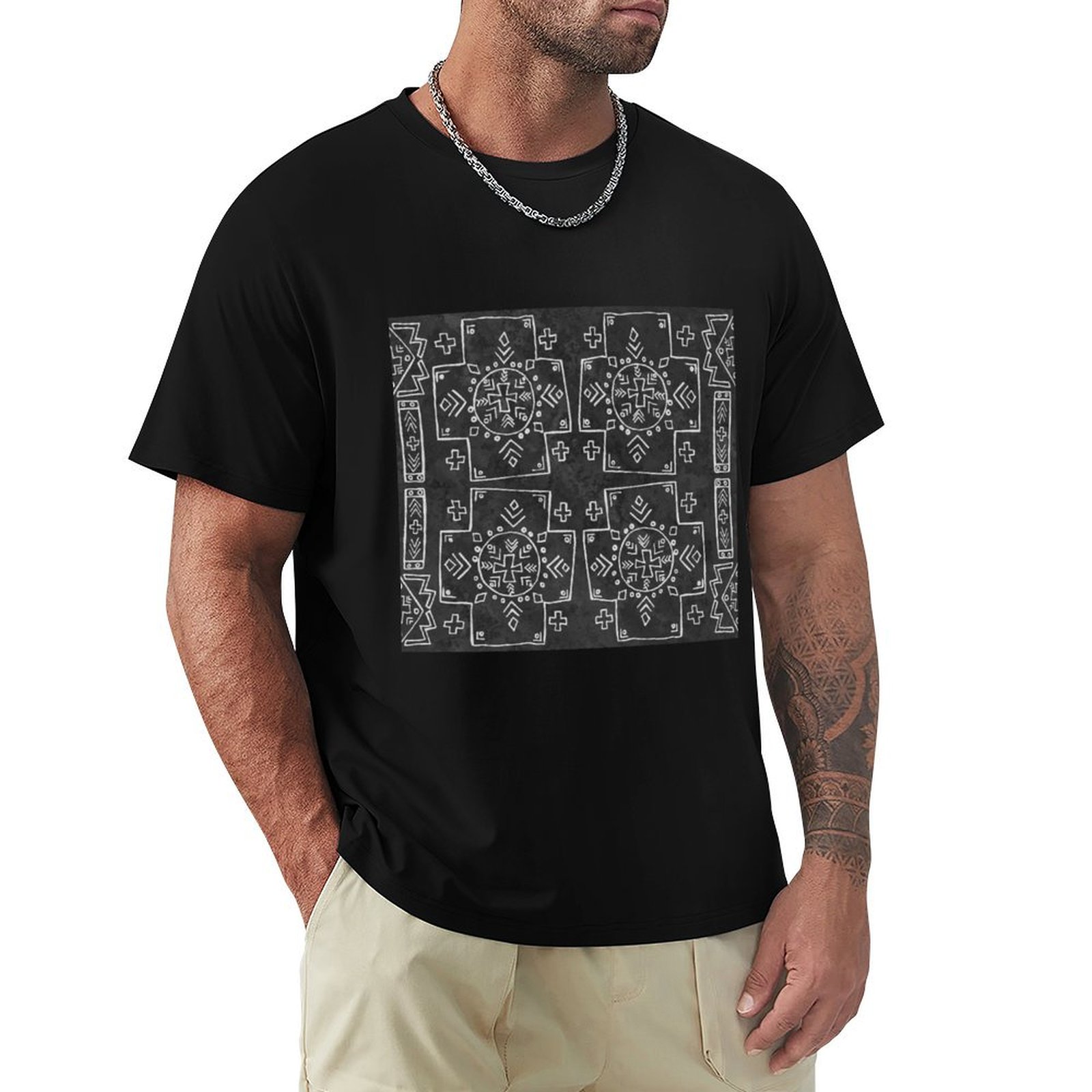 Mali Tribal Mud Cloth, Cross a - Mudcloth Print Top 评论和价格