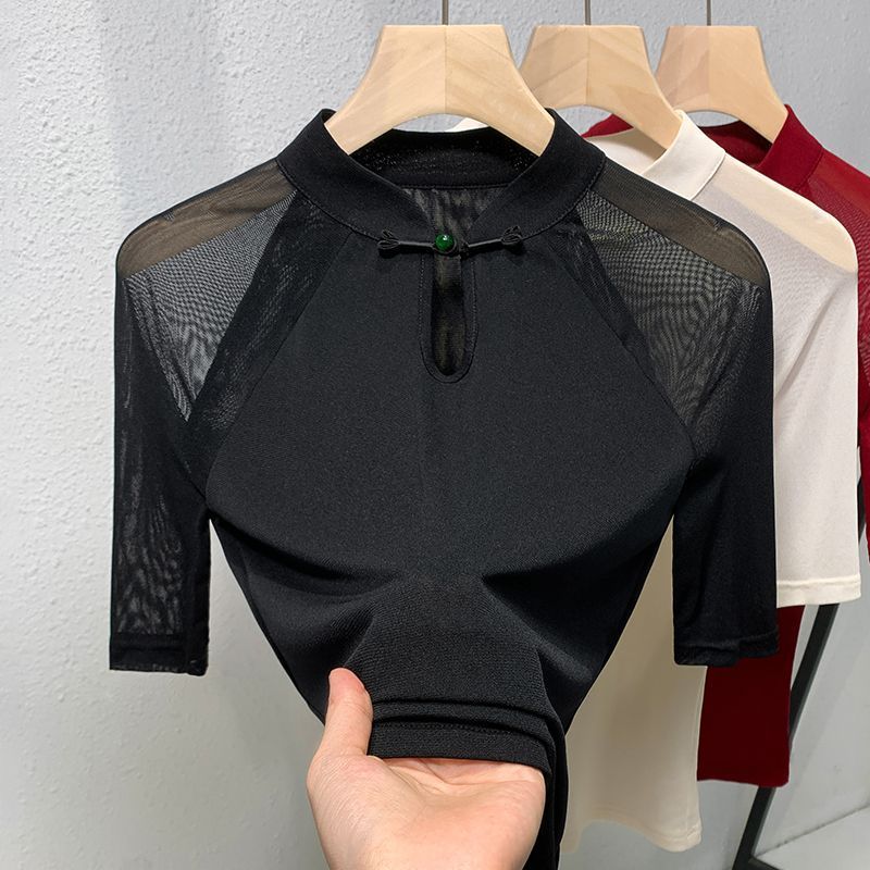 Ethnic Style Mesh Short-sleeve - Ethnic Chic Fashion 评论和价格
