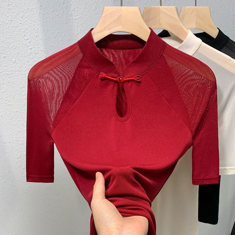 Ethnic Style Mesh Short-sleeve - Ethnic Chic Fashion 评论和价格
