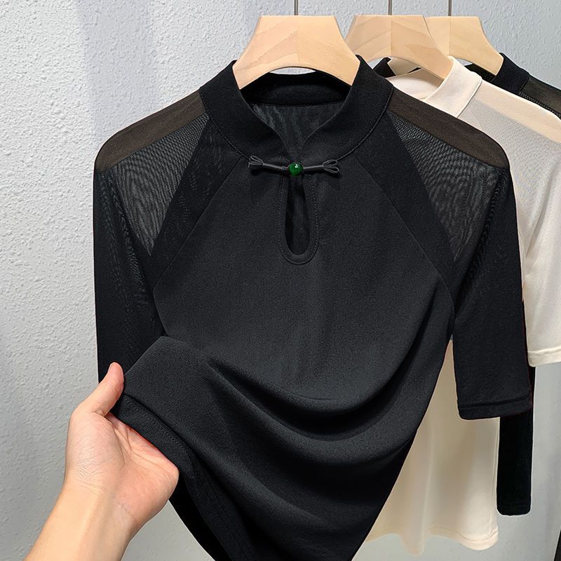 Ethnic Style Mesh Short-sleeve - Ethnic Chic Fashion 评论和价格