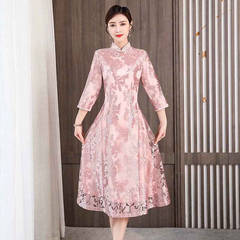 Elegant Women Aodai Vietnam Ch - Ao Dai Vietnam Dress 评论和价格