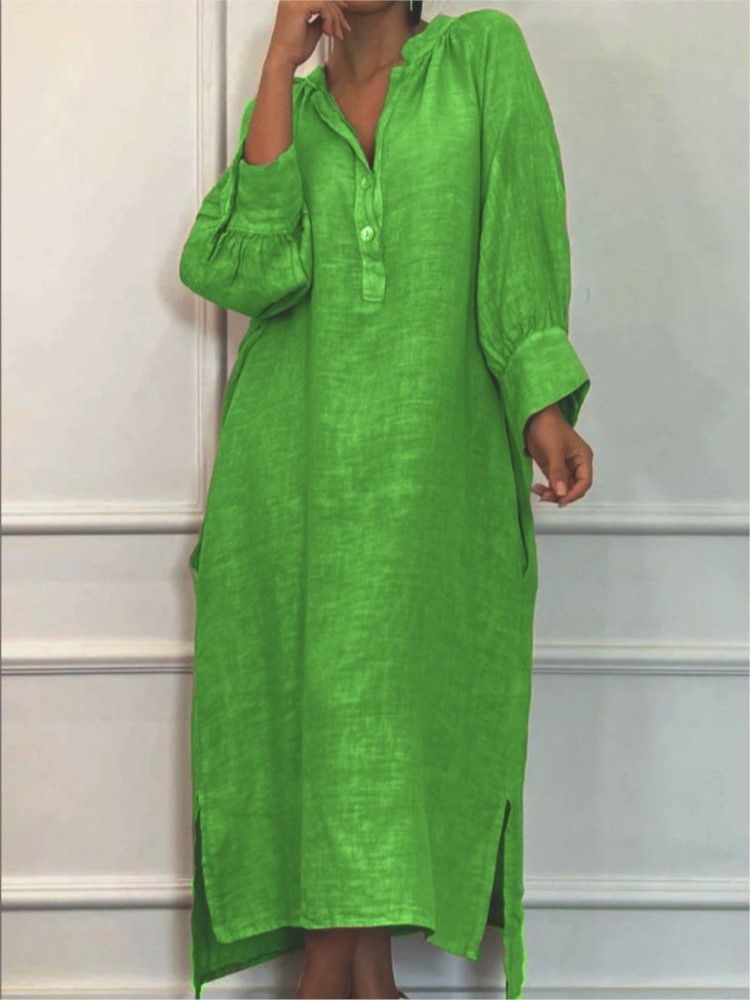 Fashion Cotton Linen Long-slee - Ethnic Fashion Wear 评论和价格