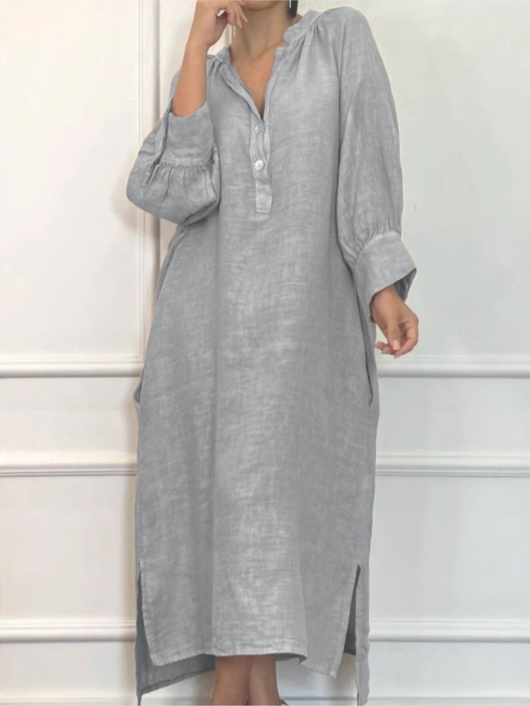 Fashion Cotton Linen Long-slee - Ethnic Fashion Wear 评论和价格