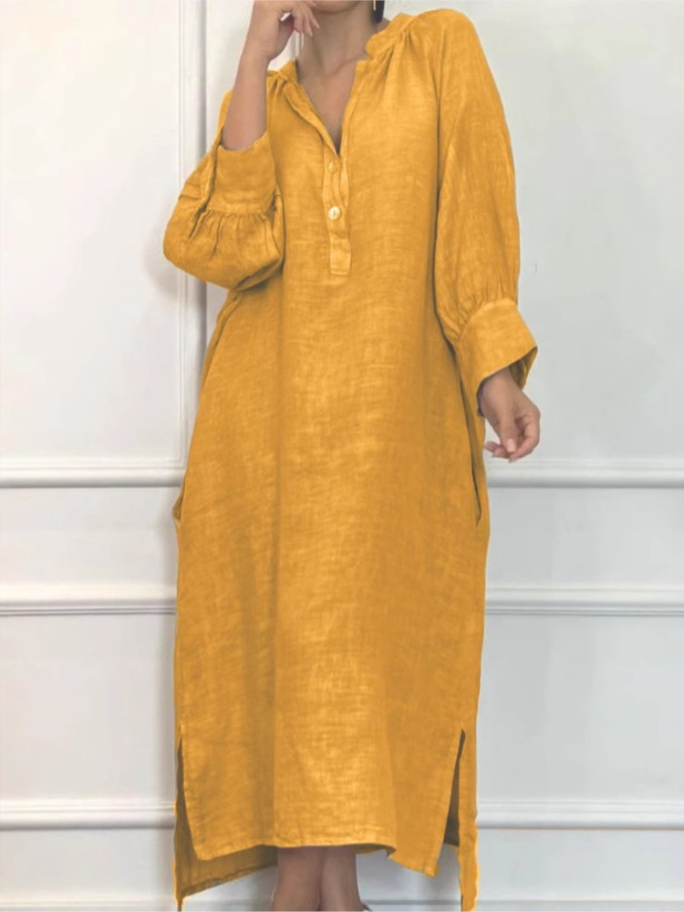 Fashion Cotton Linen Long-slee - Ethnic Fashion Wear 评论和价格
