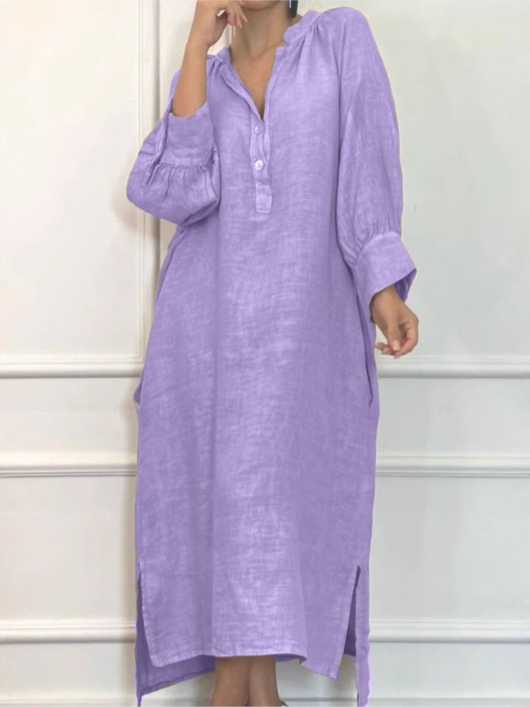 Fashion Cotton Linen Long-slee - Ethnic Fashion Wear 评论和价格