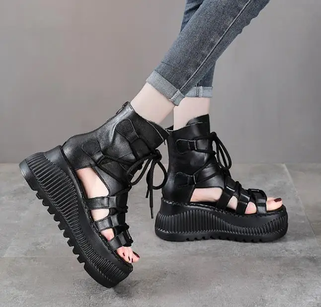 8CM Ethnic Cow Genuine Leather - Ethnic Modern Fashion 评论和价格
