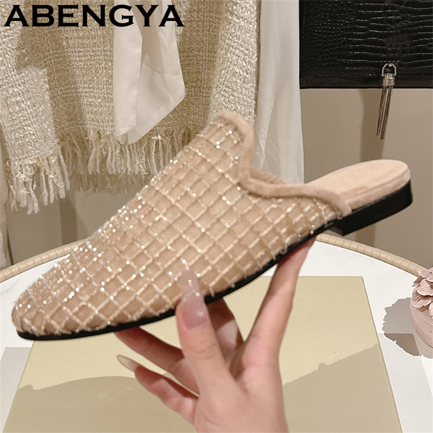 Shiny Lace Mesh Round Toe Flat - Ethnic Fashion 评论和价格