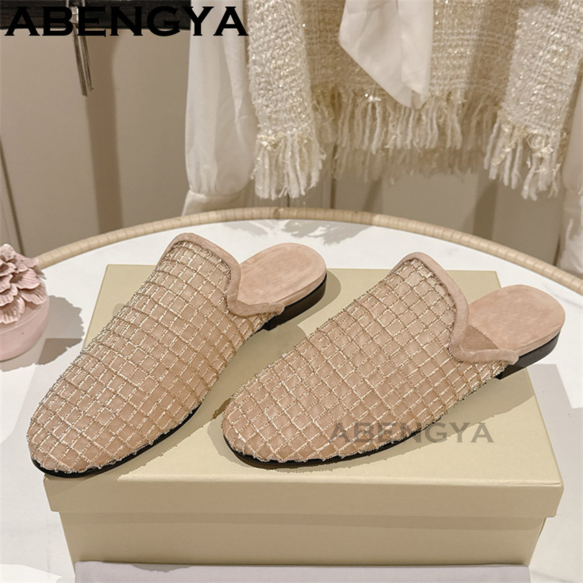 Shiny Lace Mesh Round Toe Flat - Ethnic Fashion 评论和价格