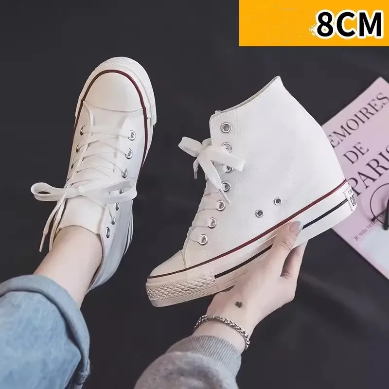 High 8cm Platform Canvas Shoes - Ethnic Modern Fashion 评论和价格