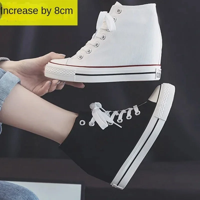 High 8cm Platform Canvas Shoes - Ethnic Modern Fashion 评论和价格