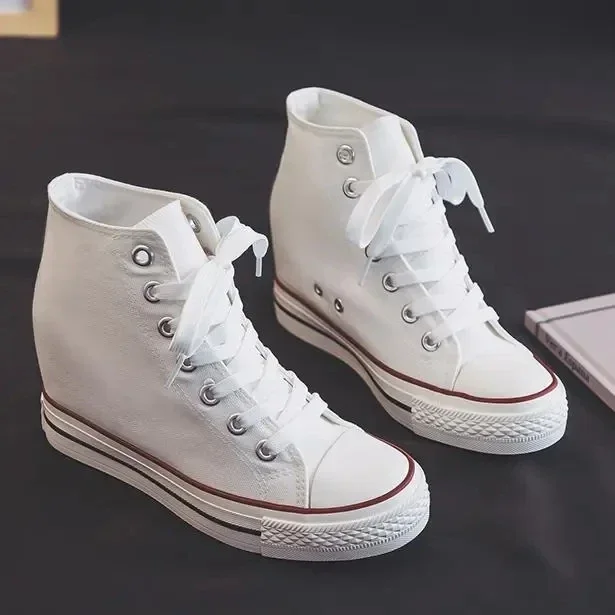 High 8cm Platform Canvas Shoes - Ethnic Modern Fashion 评论和价格