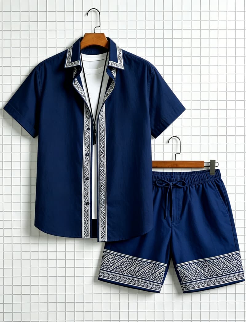 Men's ethnic border printed sh - Ethnic Fashion 评论和价格