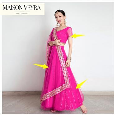 India Women's Saree Embroidery - Saree Georgette Women 评论和价格