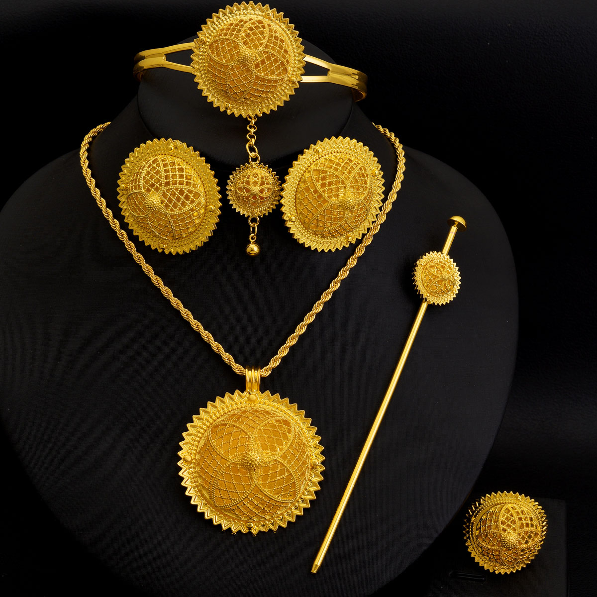 Africa Dubai Golden Color Jewe - Ethnic Fashion Dubai 评论和价格