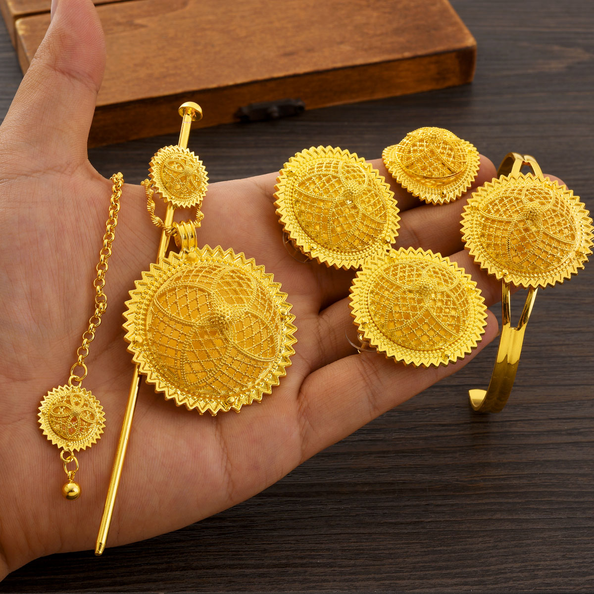Africa Dubai Golden Color Jewe - Ethnic Fashion Dubai 评论和价格