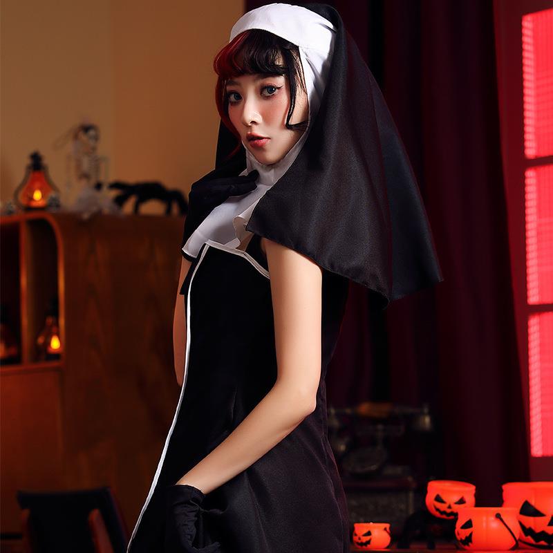 Halloween Party Nun Short Skir - Ethnic Wear 评论和价格