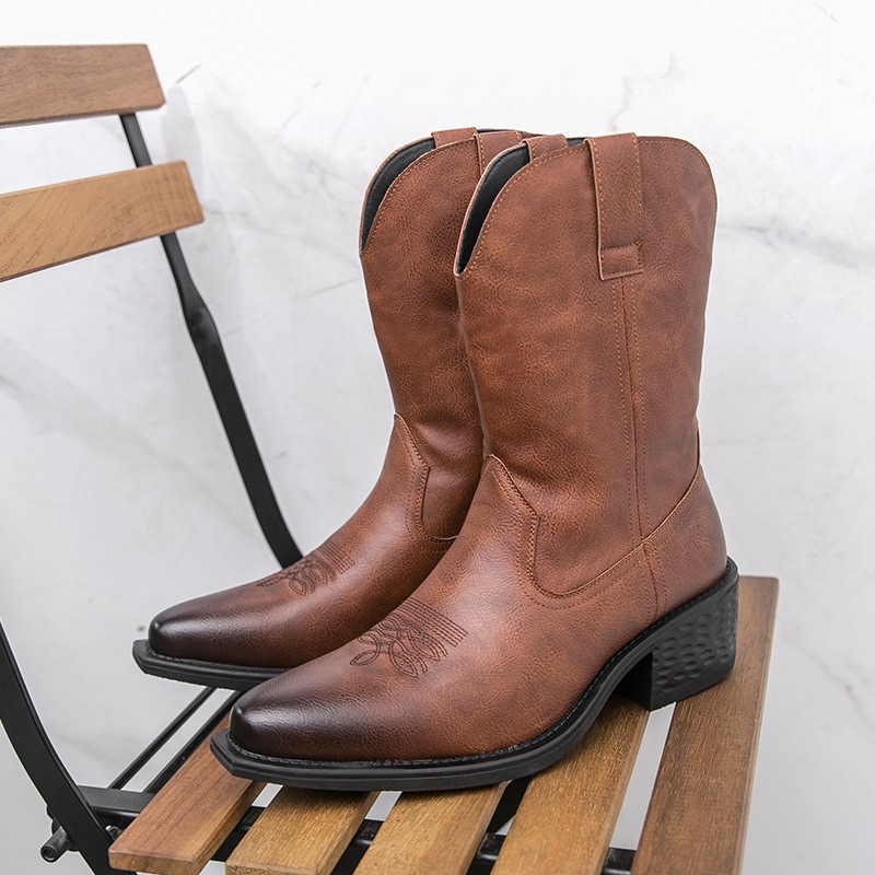 Men Boots Classic Embroidery W - Ethnic Fashion 评论和价格