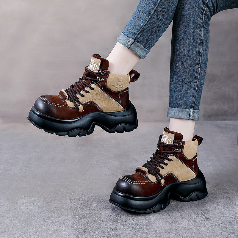 6cm Genuine Leather Wedge Fash - Ethnic Fashion 评论和价格